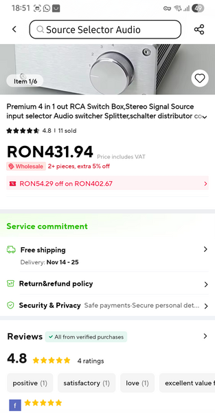 Selector surse audio.